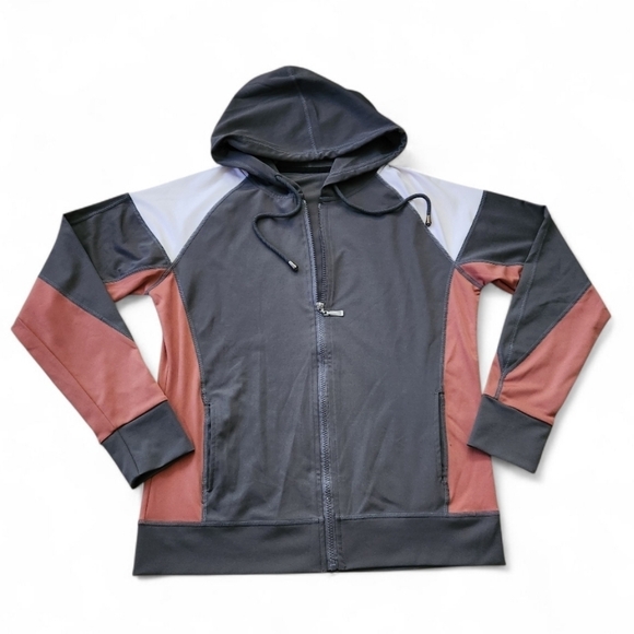 3-Piece Set Women's Activewear Leggings, Hoodie & Top Color Block Size Large - Picture 3 of 10